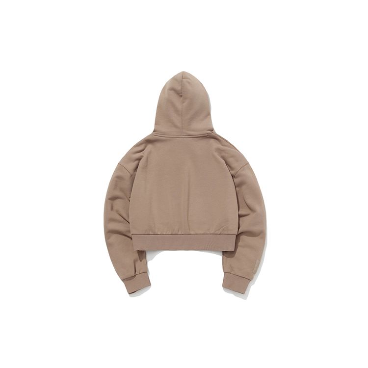 Li Ning Loose Hooded Pullover Sports Sweatshirt Women Sweatshirt Gingerbread-Brown AWDQ512-4