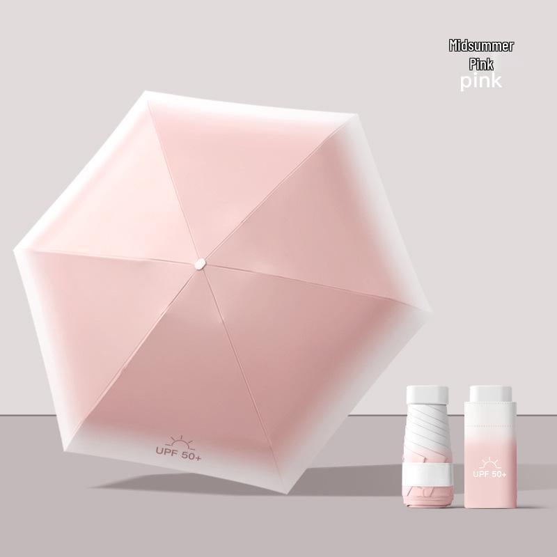 Kompaktowy 50% składany damski parasol przeciwsłoneczny i przeciwdeszczowy - Anti-UV, Mini parasolka z gradientem