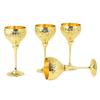 Brass Wine Glasses, Goblet, Champagne Flutes, Diwali, Wedding Anniversary Gift for Couple Marriage, Corporate Clients Set of 4 Saucer Design