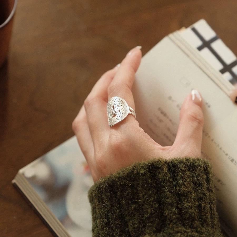 Xiaomi 925 Sterling Silver Rings for Women Couple Minimalist Handmade Simple Round Flower Ring Fine Jewelry Gift Prevent Allergy