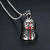 Vintage Cross Wings Angel Guardian Bell Motorcycle Necklace for Men Fashion Charm Bell Pendant Rider Jewelry Gift