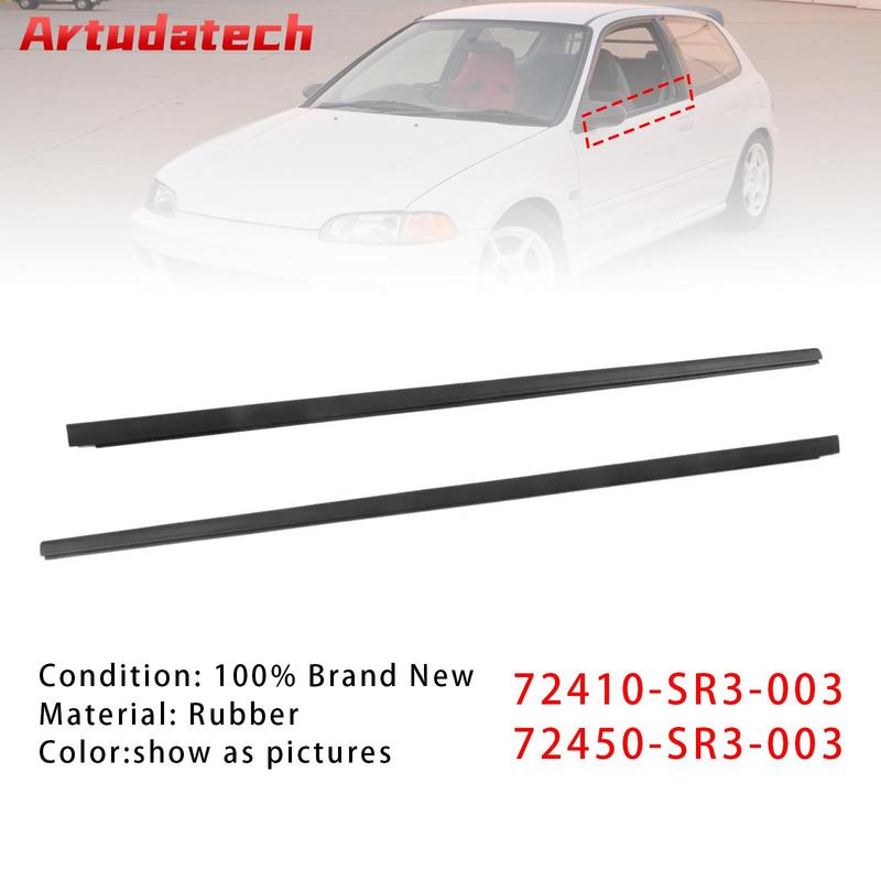 Artudatech 2PCS L&R Side Door Window Belt Trim Molding For Honda Civic EG6 EG4 3D 1992-1995 Car Accessories