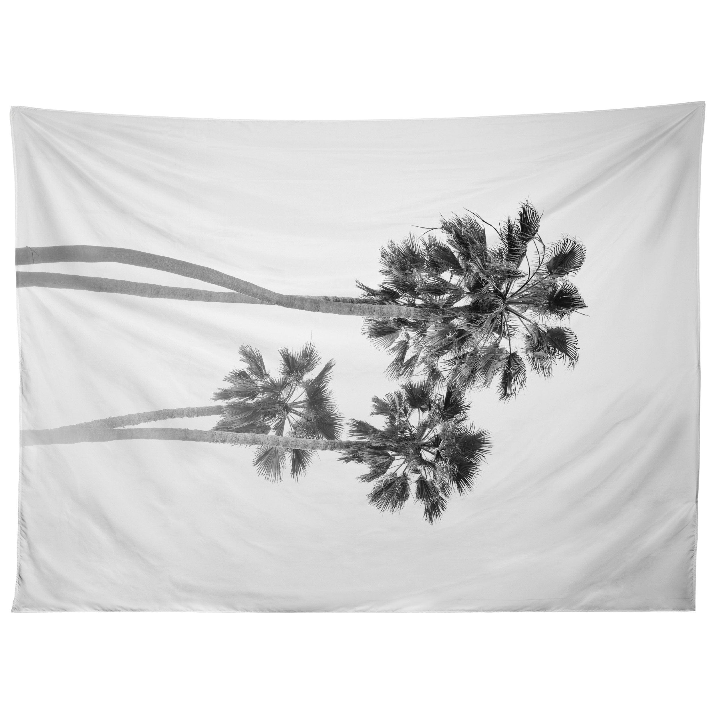 MONOCHROME CALIFORNIA PALMS tapestry 75x100
