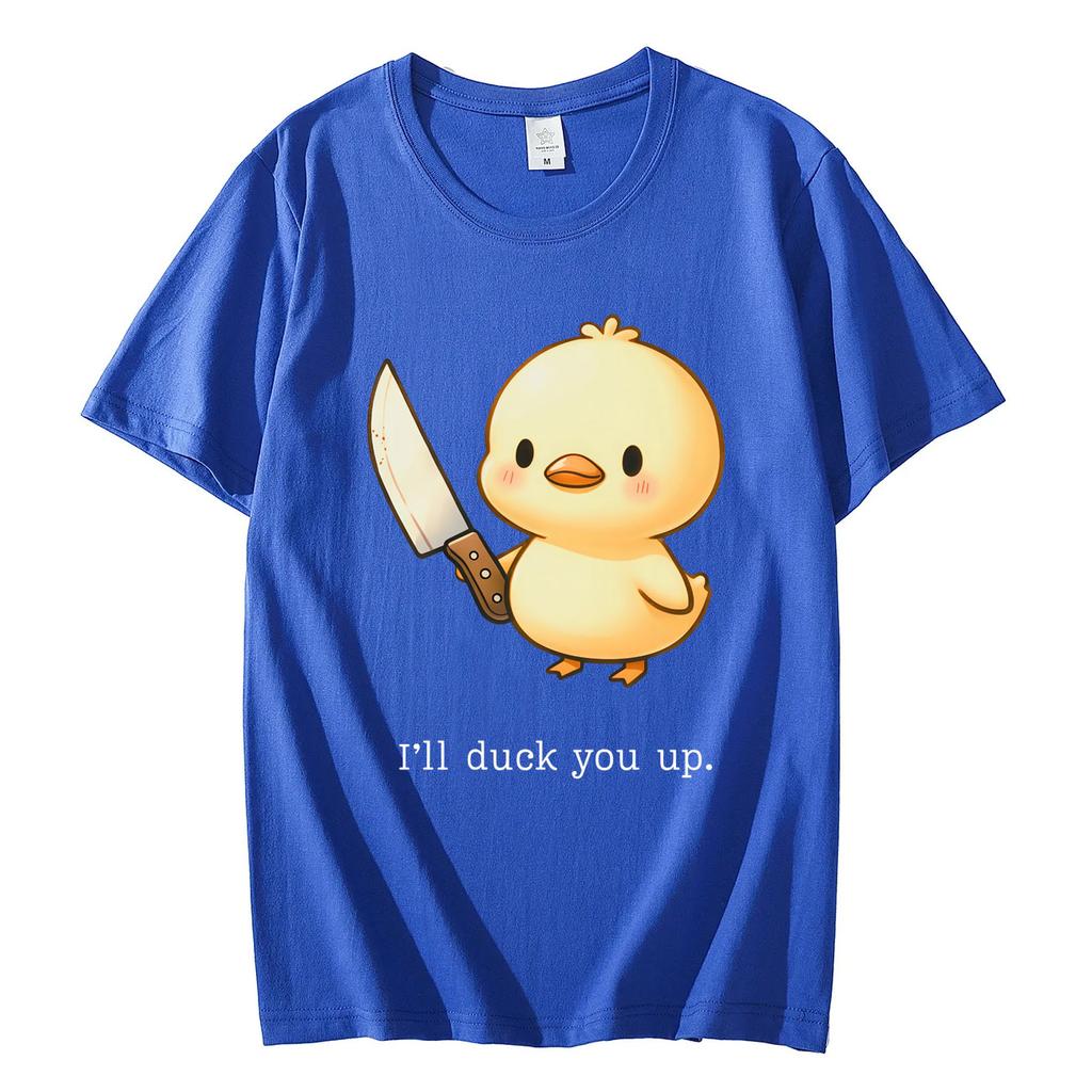 Funny Duck Meme Graphic T Shirts High Street Fashion Trend Short Sleeve Tshirt Men Women Casual Loose Cotton T Shirt Streetwear