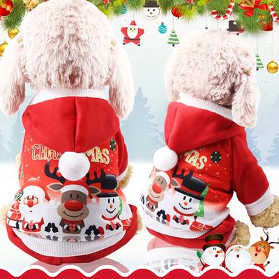 Weihnachtskatzenkleidung Kleine Hunde Katzen Weihnachtsmannkostüm Kätzchen Welpen Outfit Kapuzenpullover Warme Haustierhundekleidung