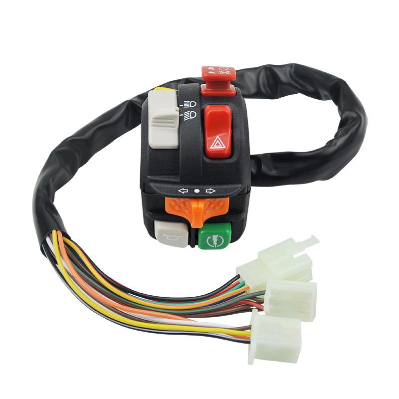 7/8 22mm Motorcycle Multifunction Handlebar Control Switch Assembly Warning Light Kill Start Turn Signal Horn Button Switch