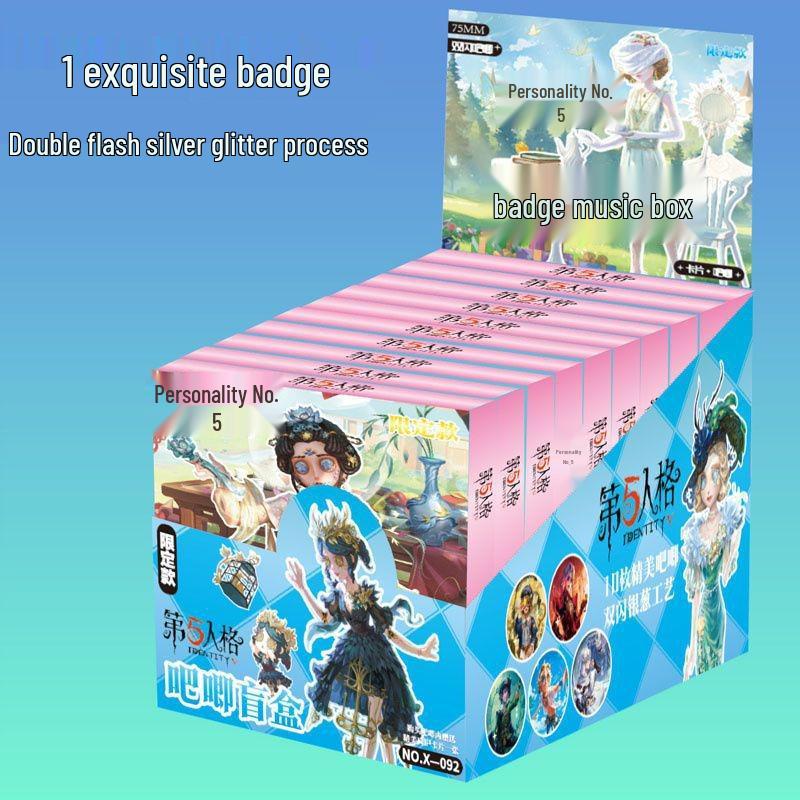Anime LABUBU Fanmade 75MM Blind Box Button Badge - Double Flash Tinplate Laser Design