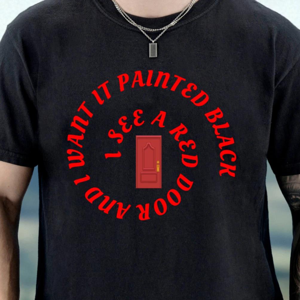 Rolling Stones Inspired T-Shirt, Paint It Black Lyrics Shirt, Classic Rock Tee 2XL