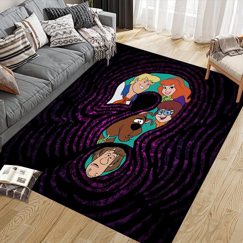 Scooby-Doo Character Poster Square Area Rug, Non-Slip Floor Mat for Living Room, Perfect Gift for Fans.chl