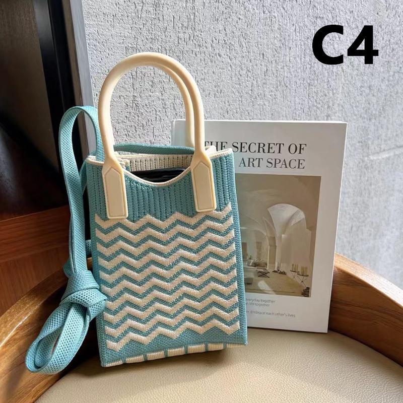 1/2/5pcs Korean Fashion Heart Knitted Mini Handbag Women Mobile Phone Shoulder Bags Girls Chic Cute Outdoor Crossbody Small Bags