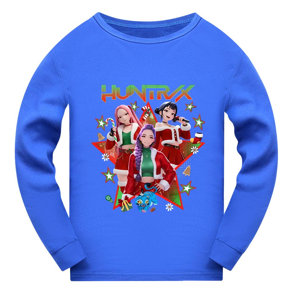5182 Kids Girls Christmas New Year Rumi Zoey Mira Super Star Print Long Sleeves T-Shirt