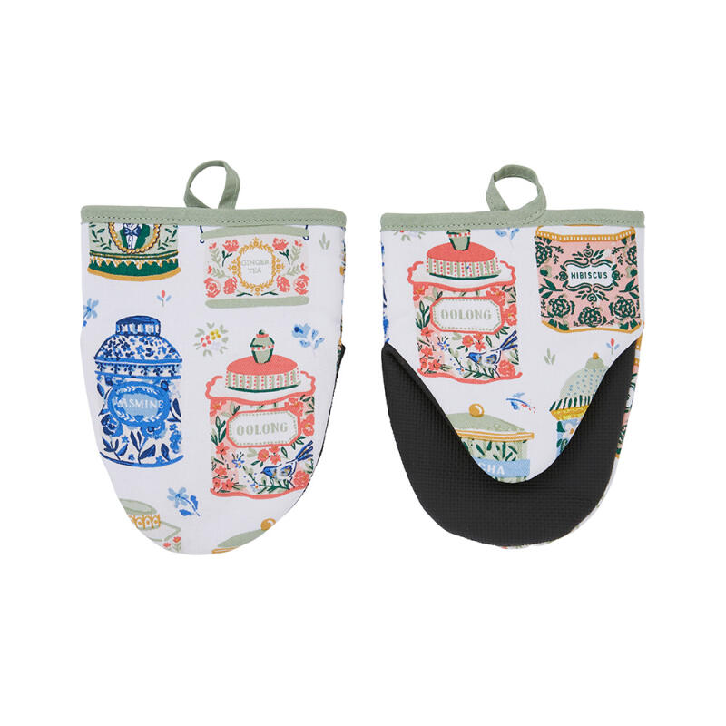 

Tea can kitchen gloves oven gloves