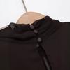 European and American style new women's clothing fashion temperament sleeveless stand-up collar pleated hip wrap mini dress