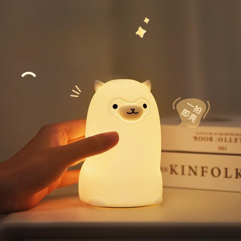 1Pc Alpaca Pat Lamp New Cute Home Children's Room Bedside Lamp Baby Feeding Ornament Gift Bedroom Small Table Lamp