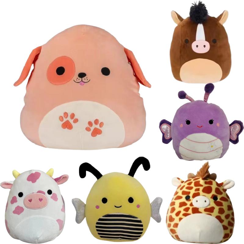 Toy Stuffed Squishmallow Cow Bee Dog Plush Doll Animal Pillow Home Gifts Decor