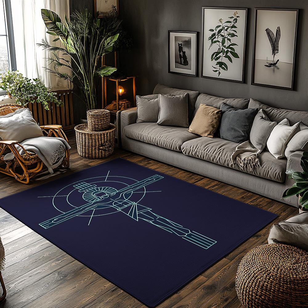 

Сучасний абстрактний килим для вітальні Геометричний дизайн Нековзкий килимок для підлоги Домашній декор Для приміщень та вулиці Килимок для входу R 50x80cm20x31in