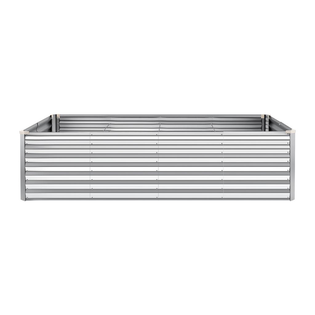 Galvanized Raised Garden Bed, 2400 X 1200 X 620 Mm, Rectangular Metal Planter Box Kit Outdoor, Bottomless Elevated Planting Box with Gloves, Alu-Zinc,
