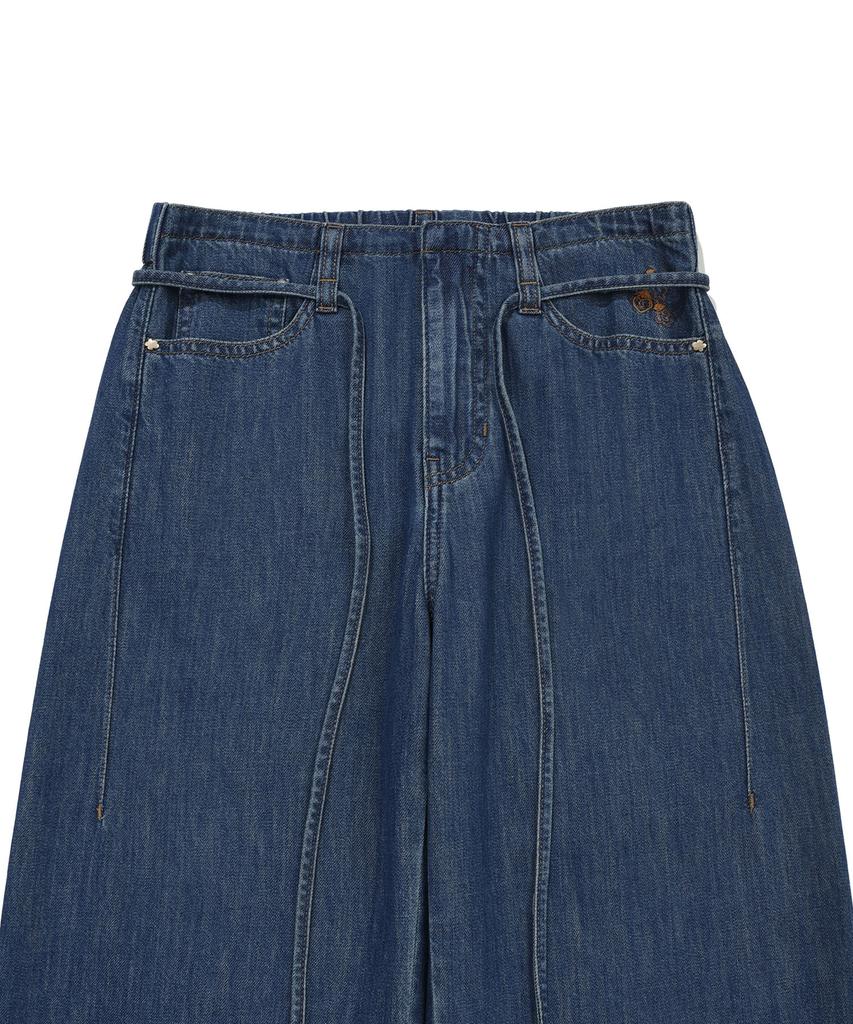 WACKY WILLY [26Ss] Women'S Wide Fit Easy Denim Pants Blue