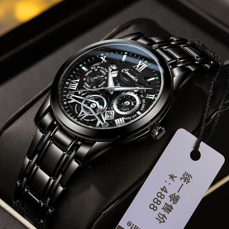 Hollow Men's Watch Men's Calendar Fashion Quartz Watch