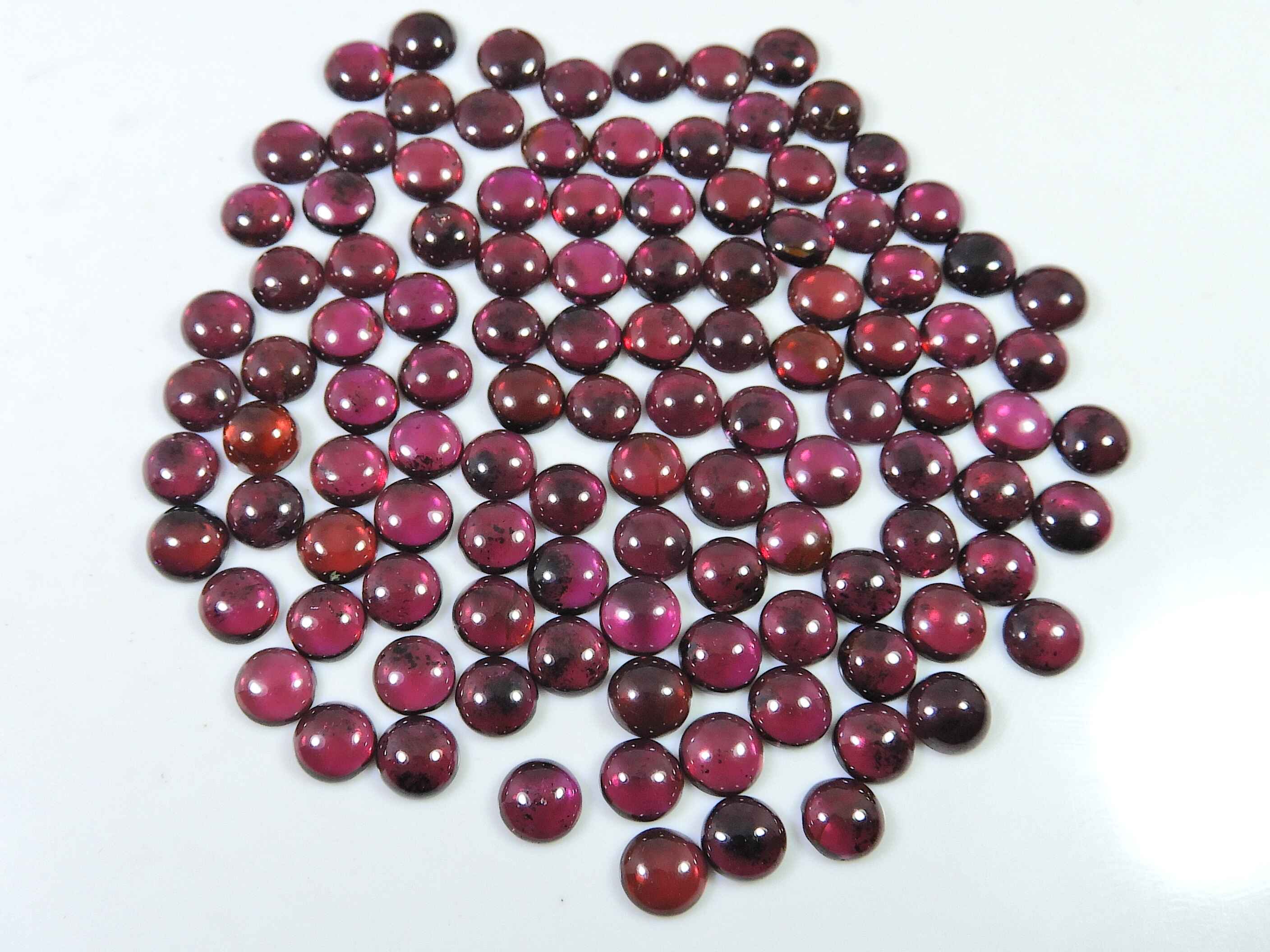 

6X6MM Natural Red Garnet Round Cabochon Loose Gemstone 102Pcs Lot RQ-1545