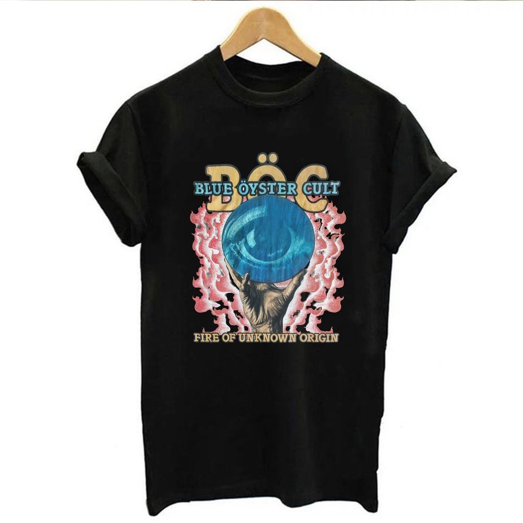Retro Blue Öyster Cult Shirt, Fire of Unknown Origin BOC Tee, BÖC Rock Fans