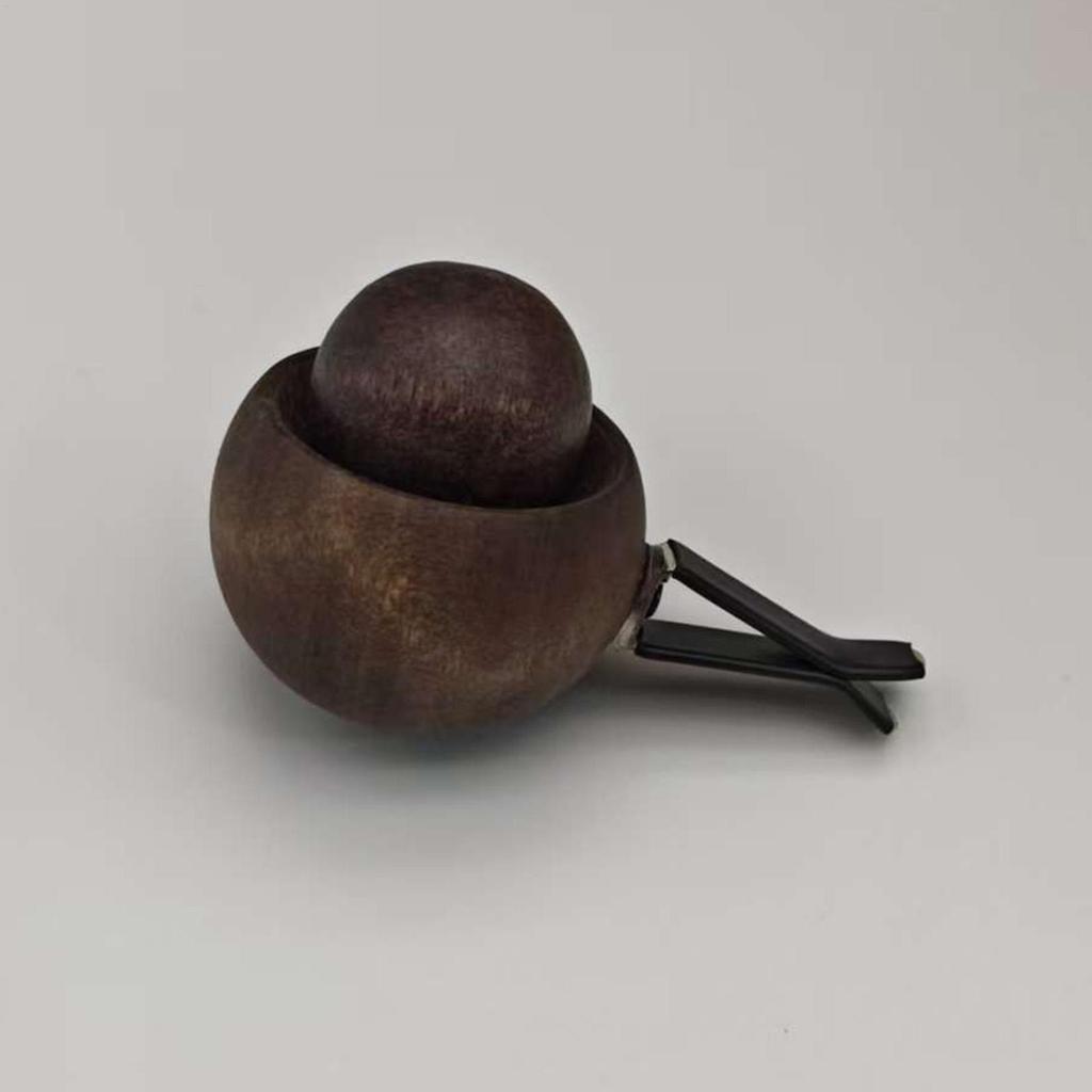Natural Wood Car Diffuser Flame-Proof Spherical Air Freshener Wooden Odor Eliminator for Car & Home Bedroom Office Desk Interior