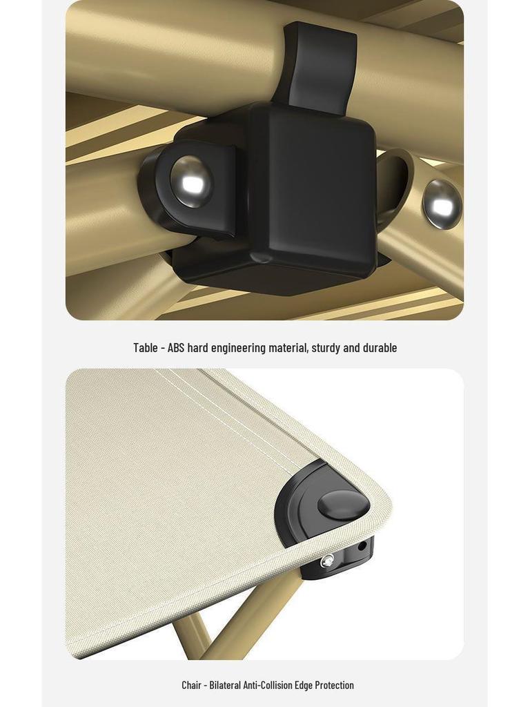 Outdoor Portable Folding Table & Chairs Set - Lightweight Roll-Up Table with Camping Seats