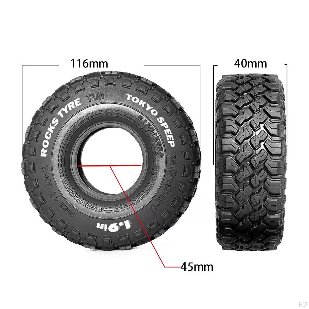 4 Pieces RC Crawler Tires Outer Diameter 11.6cm Lightweight DIY Accessories Wheel Rubber Tyre