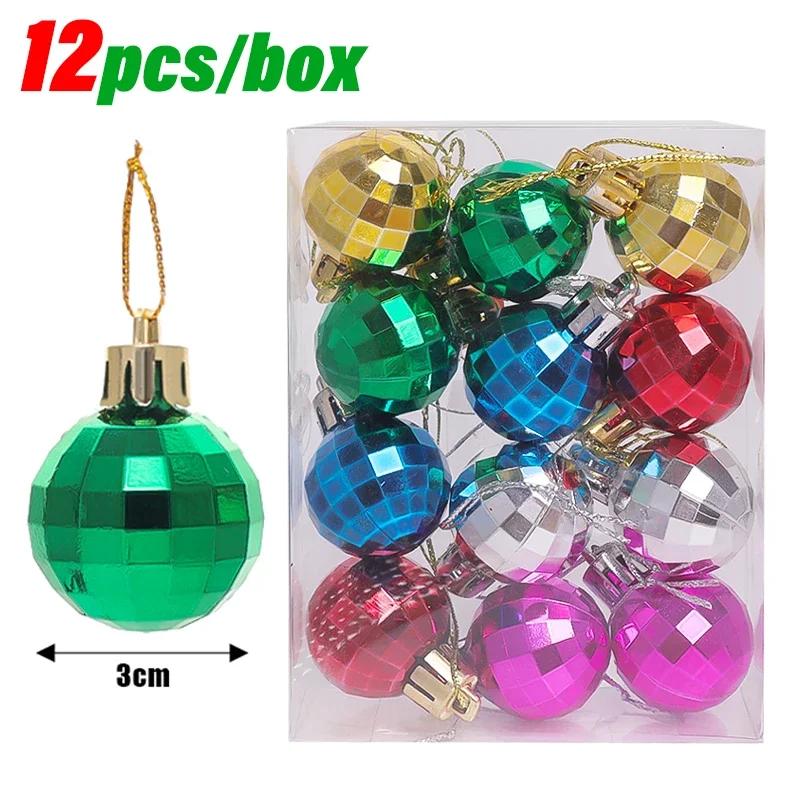 3CM Mini Christmas Balls Colorful Ball Xmas Tree Hanging Pendants Ornaments for New Year Party Home Decor Supplies Wholesale