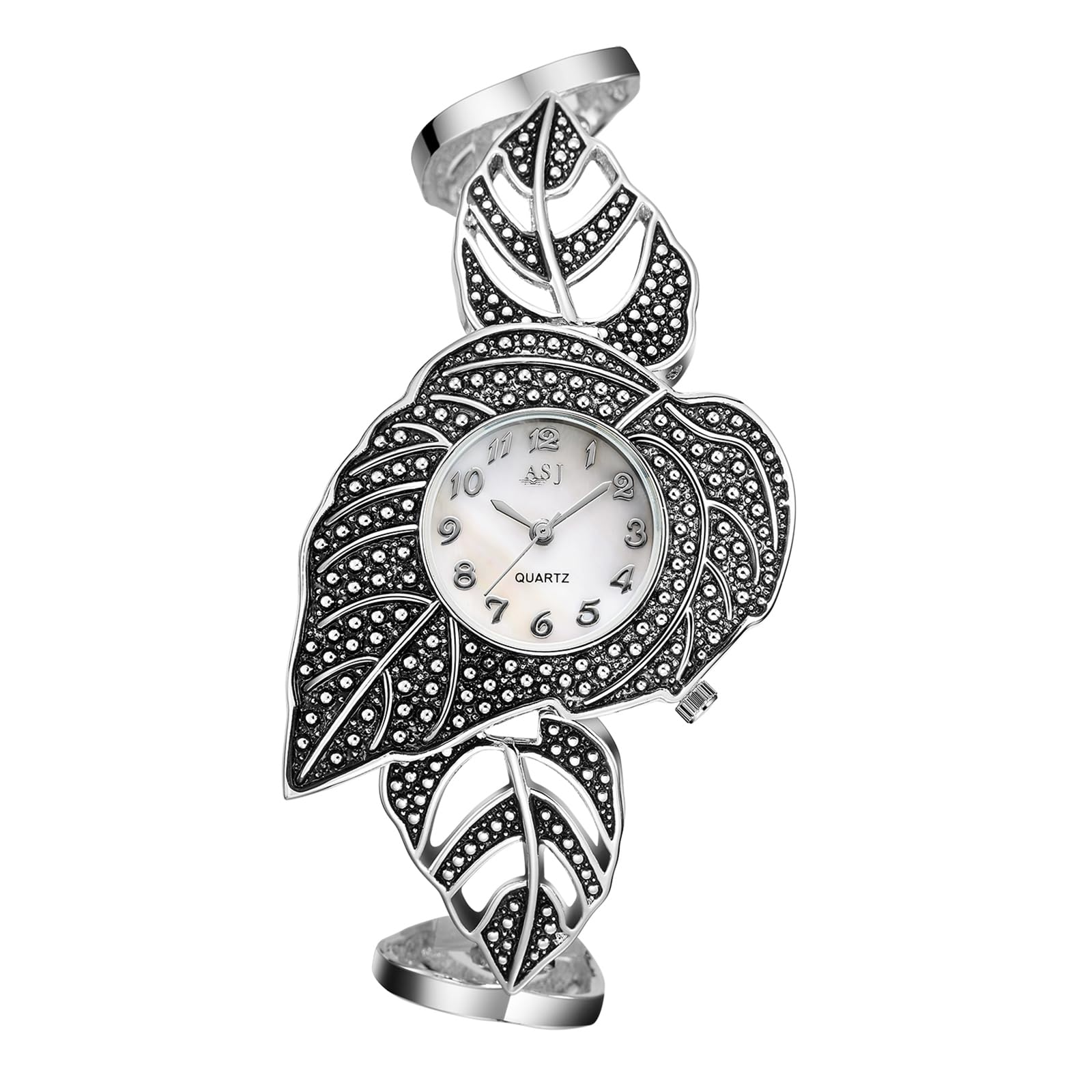 

Женские часы-браслет с цепочкой в виде листьев: Милые и стильные аналоговые кварцевые часы с забавным механизмом, серебристые - Идеальный подарок на дни рождения, юбилеи,