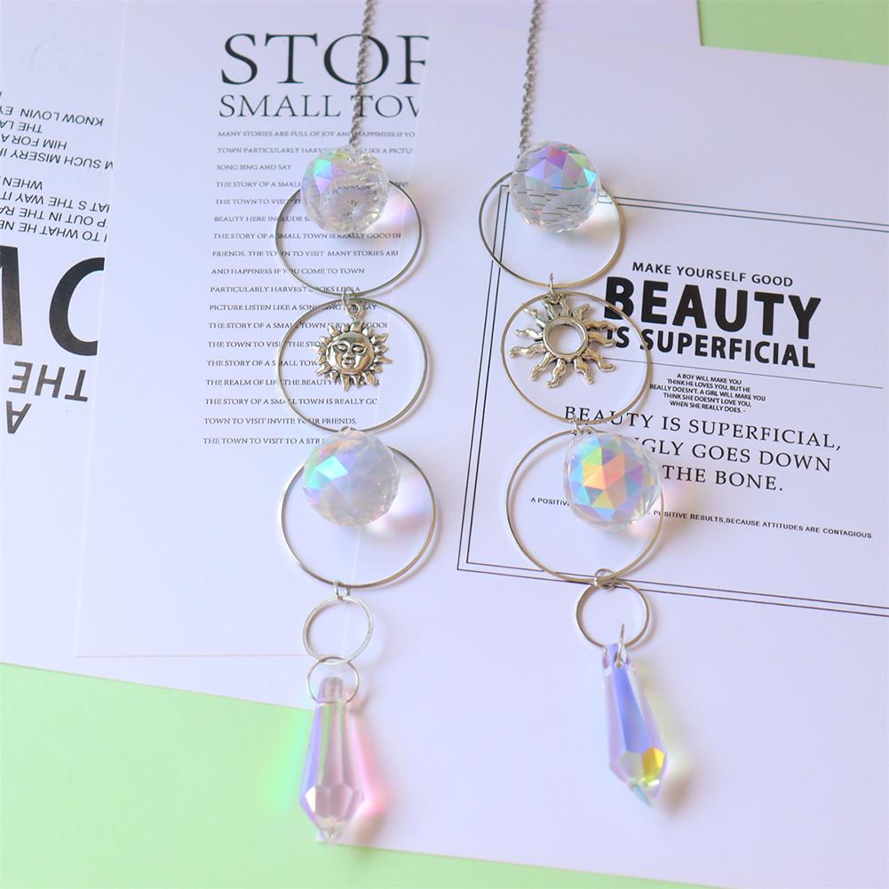 Kristall Windspiel Pentagramm Sonnenfänger Diamant Prismen Anhänger Traumfänger Regenbogenfänger Hängender Tropfen Heim Gartendeko