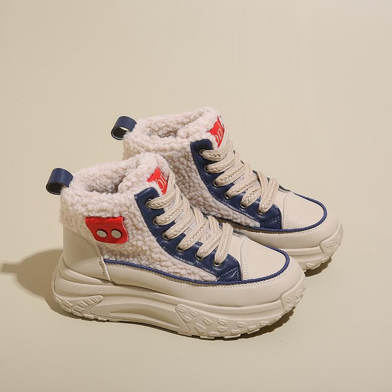 

2025 зимняя женская обувь модные высокие хлопковые туфли плюшевые теплые зимние сапоги для женщин нескользящая обувь на платформе Zapatos De Mujer 35 синий