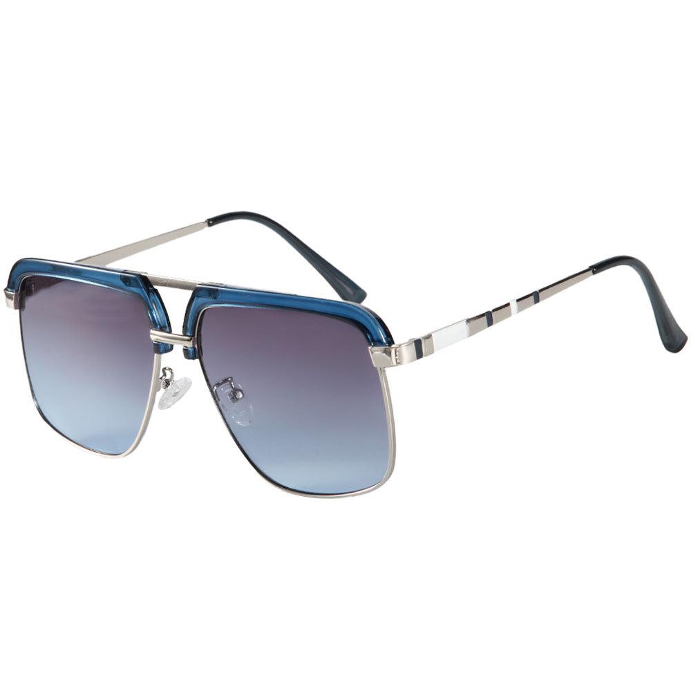 

JYL Tortoiseshell Oval Sunglasses Double Bridge Thin Frame Unisex / M6179 M6179-C2 черный бин