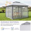 10x10ft Double Roof Canopy Tent with Metal Frame & Stakes & Mosquito Nets with Privacy Screen for Outdoor Camping/Lawn/Backyard