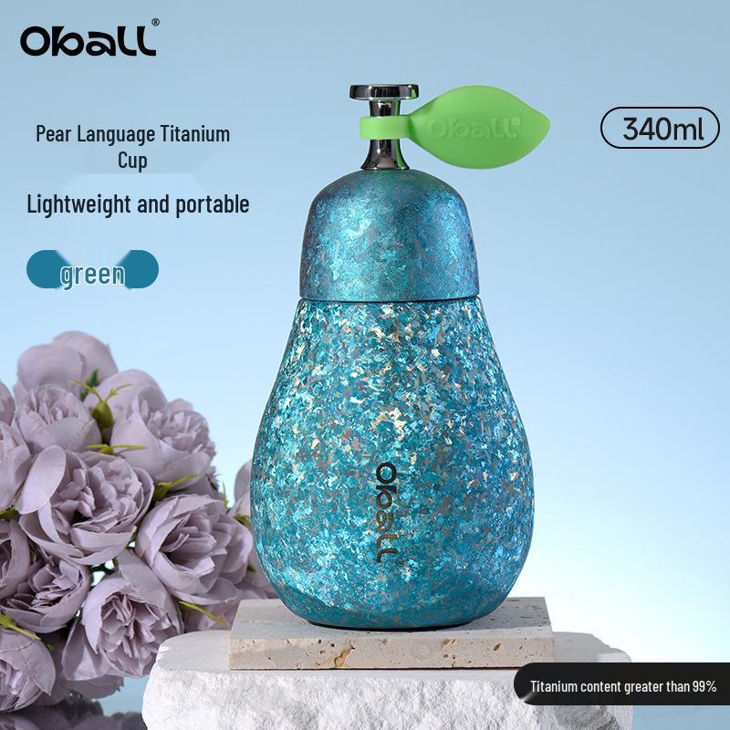 2025 Oball Women s Portable Pear-Shaped Titanium Insulated Cup - High-Style Water Cup & Birthday Gift 340ml