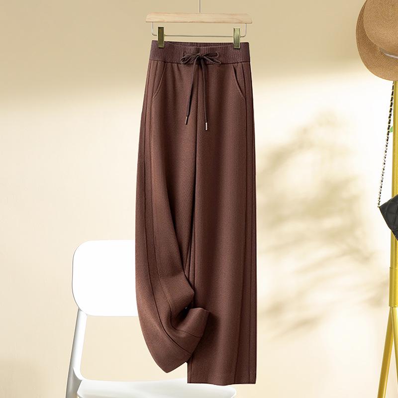 

Women s 2024 Wool Wide-Leg Slimming Casual Pants - Autumn/Winter Straight-Leg Style Size 28 (Recommended for 105-115 jin) сірий колір