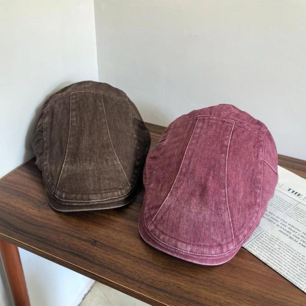 Big head circumference, small face, washed cotton, forward-looking granny hat, men's and women's k-style casual reverse wearing beilei trendy