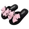 Chic And Comfortable Women Ladies Flat Slip On Sliders Slippers With Bow Accent