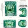 4Pcs Bathroom Shower Curtain Set Butterfly   Bathroom Curtain With 12 Hooks Non Slip Rugs Toilet Cover Mat Bathroom Partition