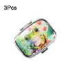 3Pcs Divided Travel Medicine Case Lovely Colored Small Pill Container  Cabinet