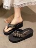 Fashion Slippers Women Summer Rubber Flip Flops Beach Shoes Platform Slides On A Wedge Hawaiian Sabot Flat Retro Beach Shoes Womens Slip