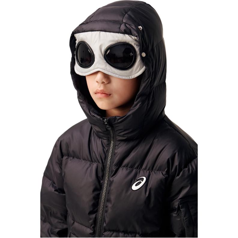 Asics Down Jacket Fashion Versatile Hooded Zipper Long Sleeve Kids outerwear Black 334241073002-001