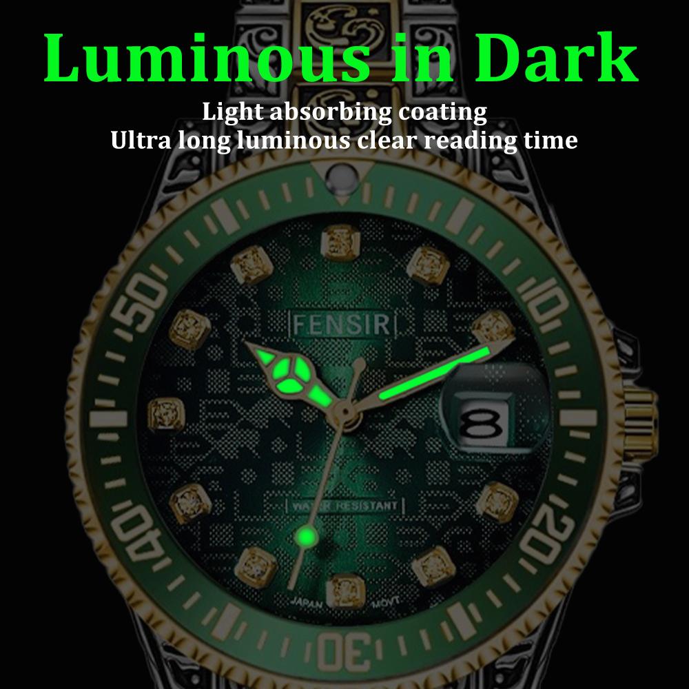 Patterned Steel Band Bracelet Men's Quartz Watch Waterproof Watch Fashionable Personalized Outdoor Sports Reloj