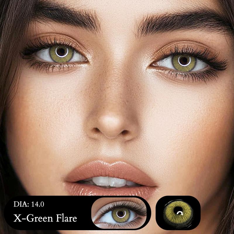 Freshlady Brown and Green Collection 14.0mm Colored Contact Lenses 1 Year Disposable for Daily Wear