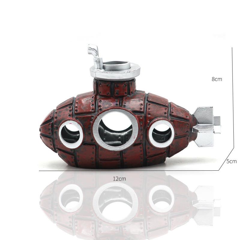 Аквариум Рыба Украшения для аквариума Пейзаж Подводная лодка Затонувший корабль Винтажный дизайн из смолы Лодка Аквариум Аксессуары Украшения для дома