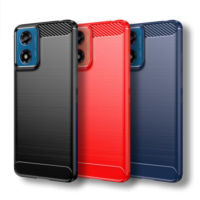 

Чехол для Motorola Moto G24 для Moto G24 4G, 6,56-дюймовый ударопрочный силиконовый бампер из углеродного волокна для Motorola Moto G24 For Moto G24 чёрный