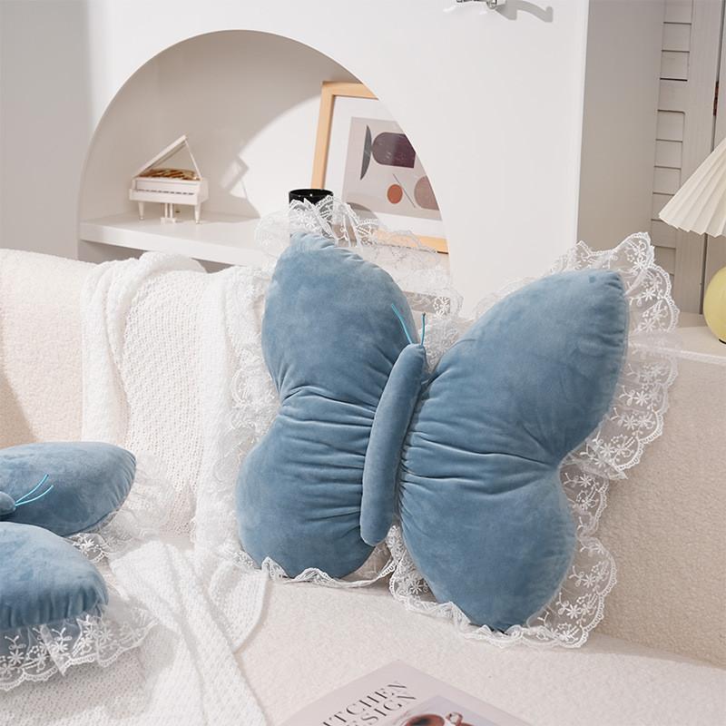 Nordic Butterfly Cushion Pillow With Plush Cover For Bed Lounge Decor