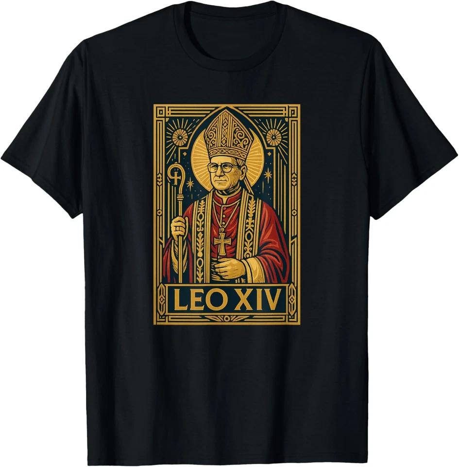 Pope Leo XIV / Art Deco Style Christian & Catholic Art T-Shirt 4XL