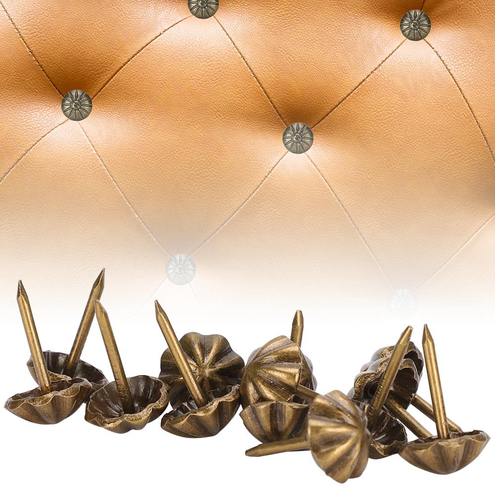 150PCs Upholstery Nails Retro Glossy Pattern Sofa Decor DIY Clothing Accessories Iron 11MM