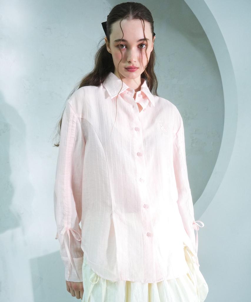 VIVACIOUS Citrus Shirring Point Shirt Blue